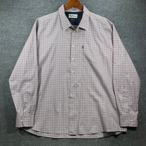 Barbour Button Down Shirt Men's XXL Multicolor Gingham Plaid Tailored Fit
